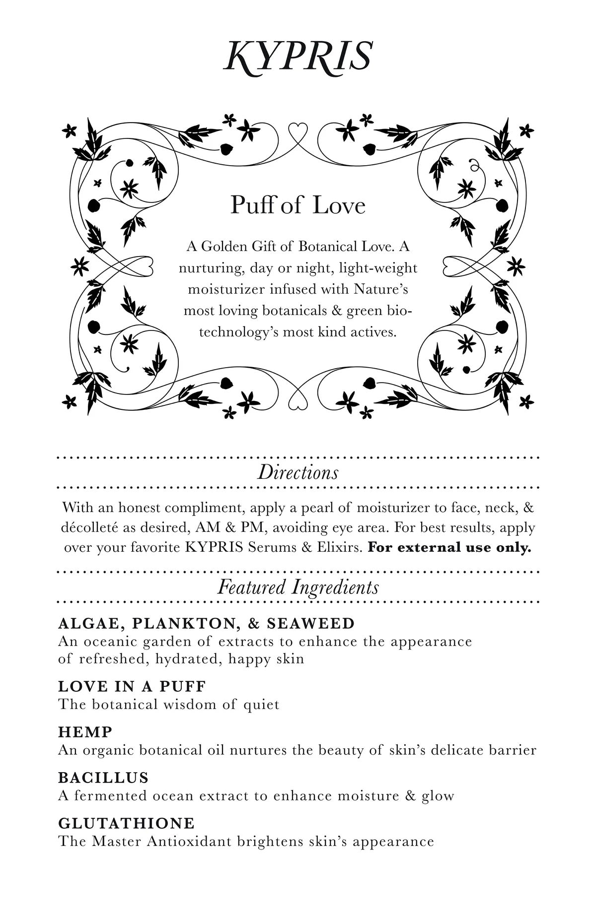 Puff of Love Nurturing Anytime Moisturizer KYPRIS
