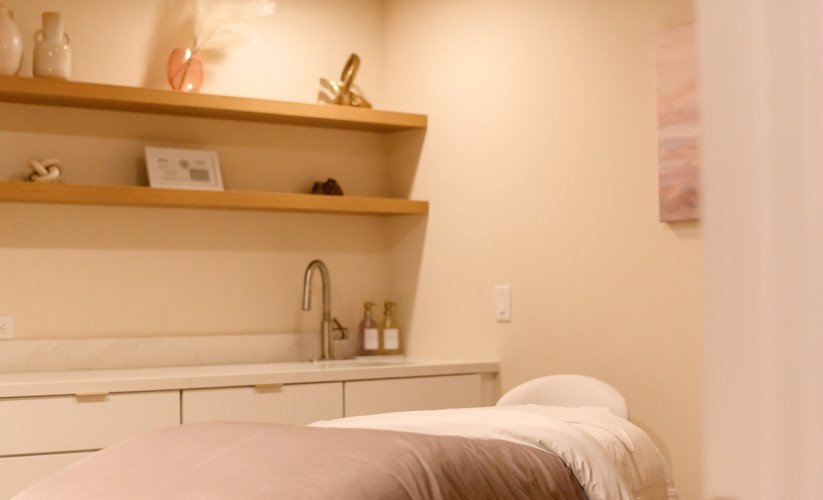 Serene treatment room at Sonder Beauty Studio